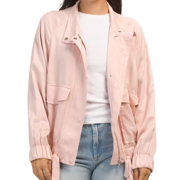 NEW ZARA 90s style Windbreaker viscose pink for women 261mn - Picture 1 of 2